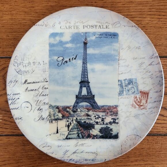 Eiffel Towel Paris decorative ceramic plate with metal plate holder - Picture 5 of 11